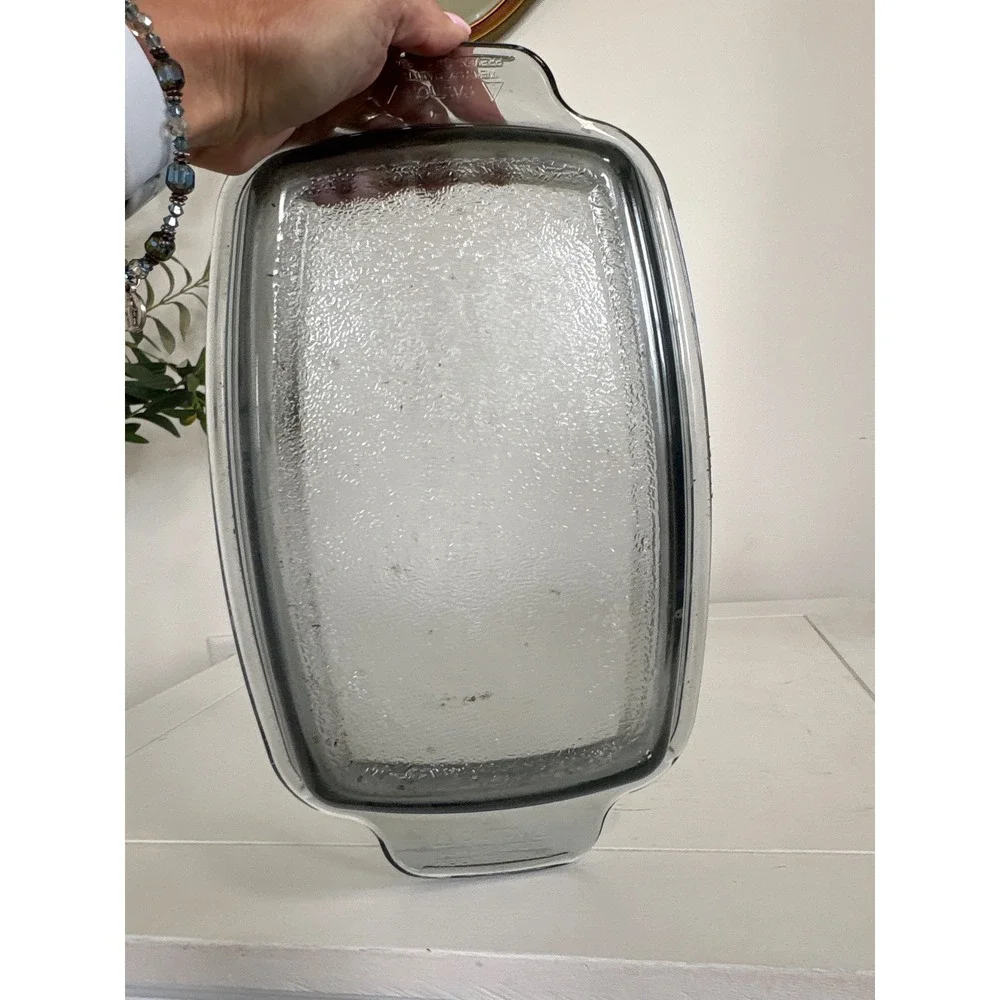 Vintage Visions Smoke Grey Glass Rectangular Baking Dish